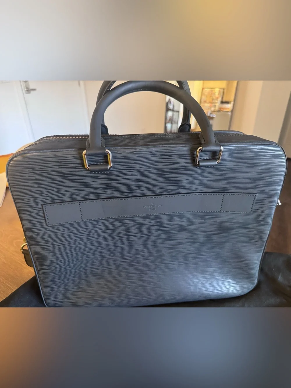 Louis Vuitton Dark Gray Epi Leather Business Tote